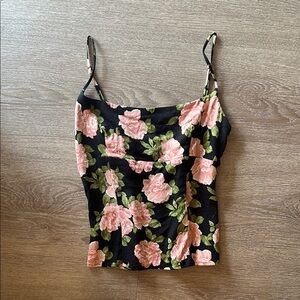 Reformation Floral Spaghetti Strap Top